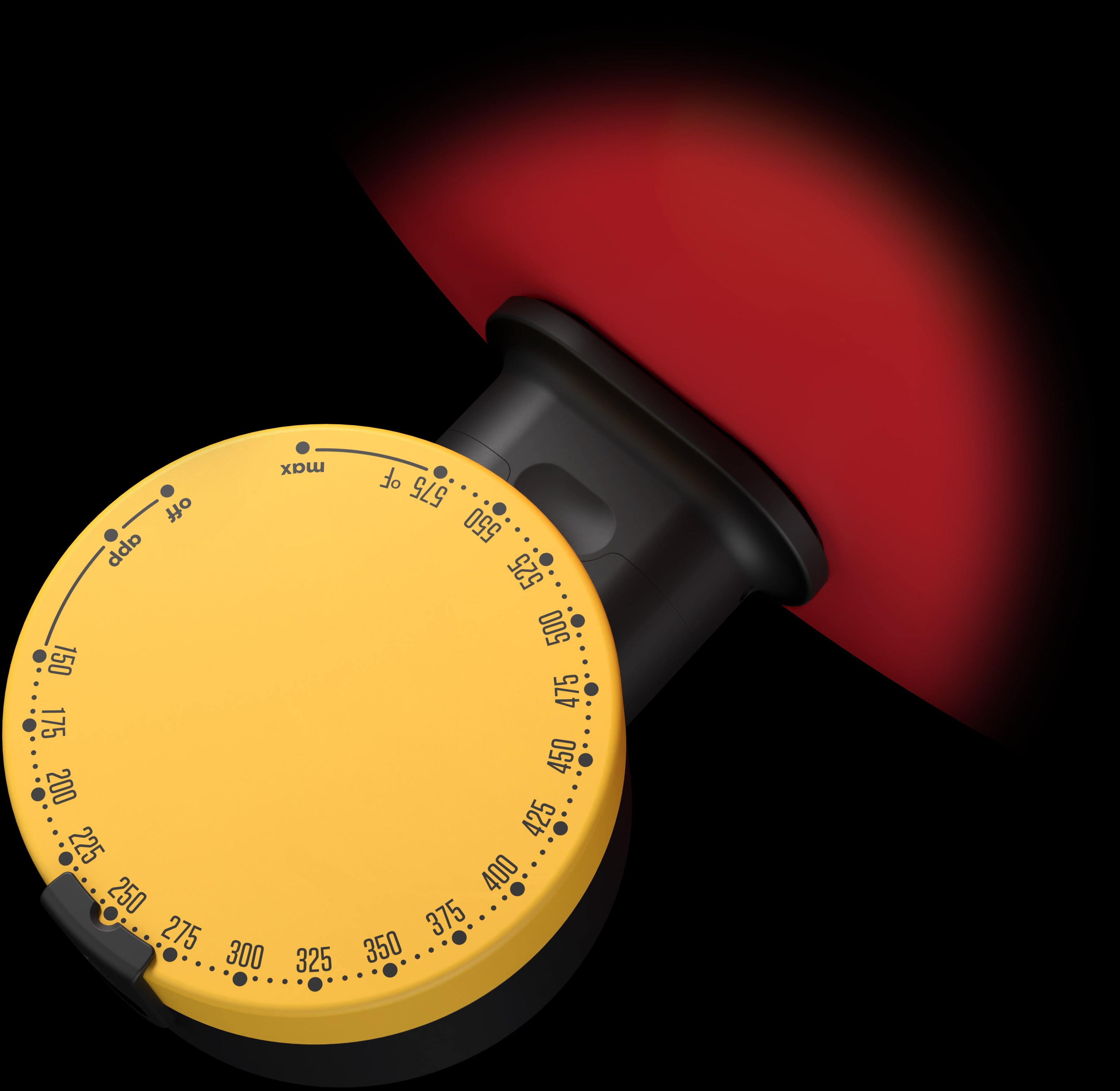 Combustion Engine blower control dial, mounted to kettle grill, close-up