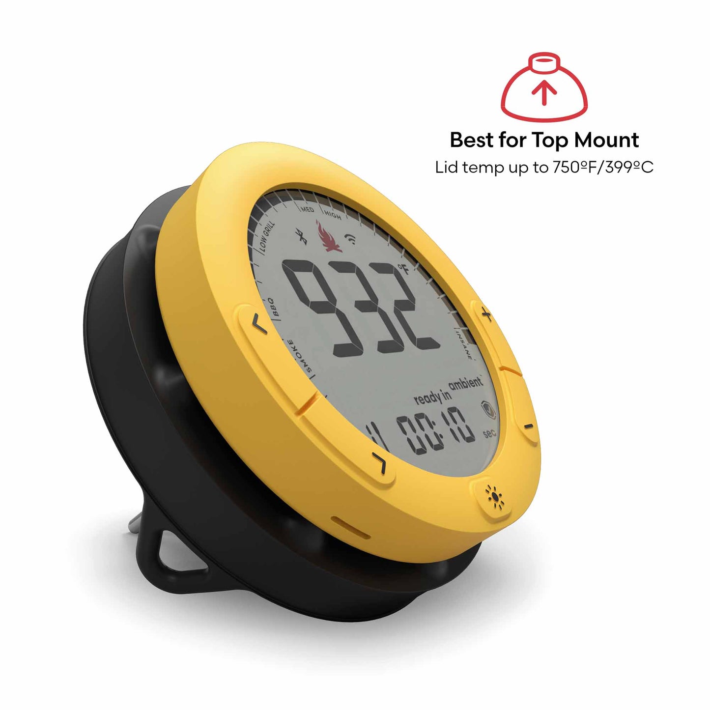 Giant Grill Gauge with Heat Shield, 3/4 view