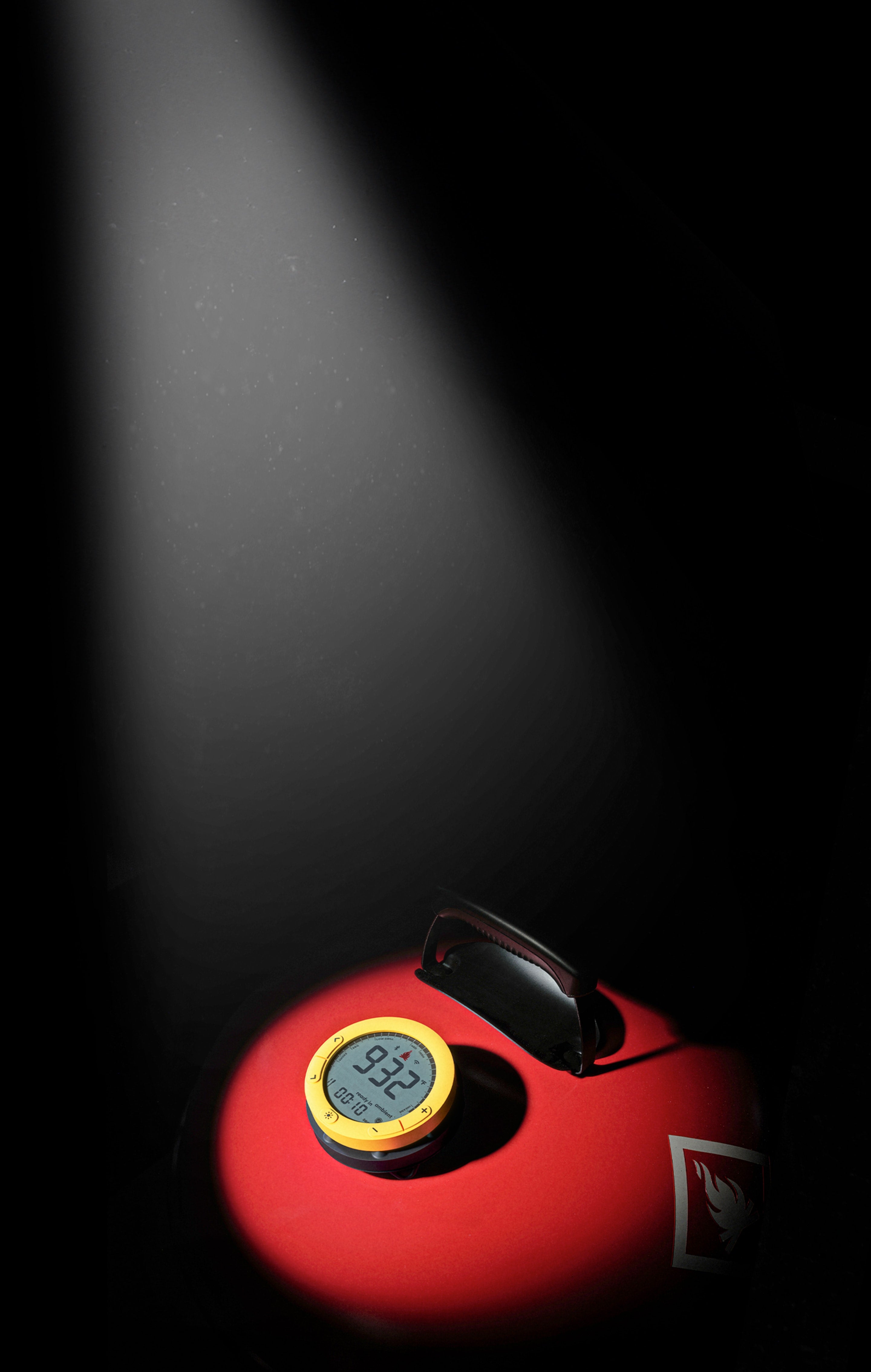 Grill gauge under a spotlight